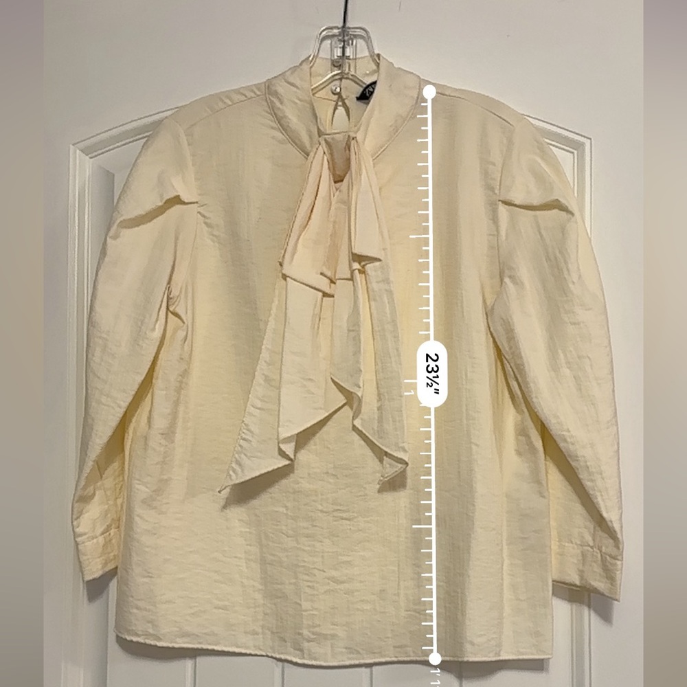 ZARA Cream Ruffle Top